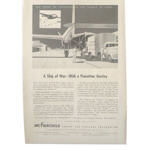 Vintage 1945 Fairchild Ship of War Peacetime Destiny Ad Advertisement